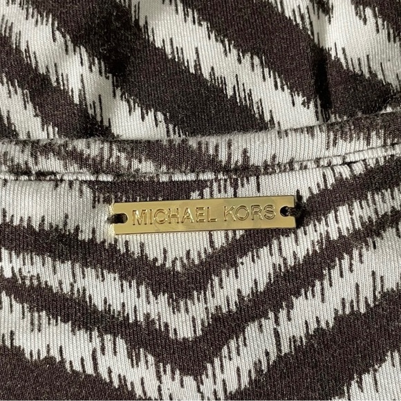 Michael Kors Zebra Print Top With Fringe Bottom - Size L - Picture 6 of 7